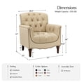 thumbnail image 4 of Transitional Genuine Leather Armchairs set of 2 with Nailhead Trims and Tufted Back, BEIGE, 4 of 7