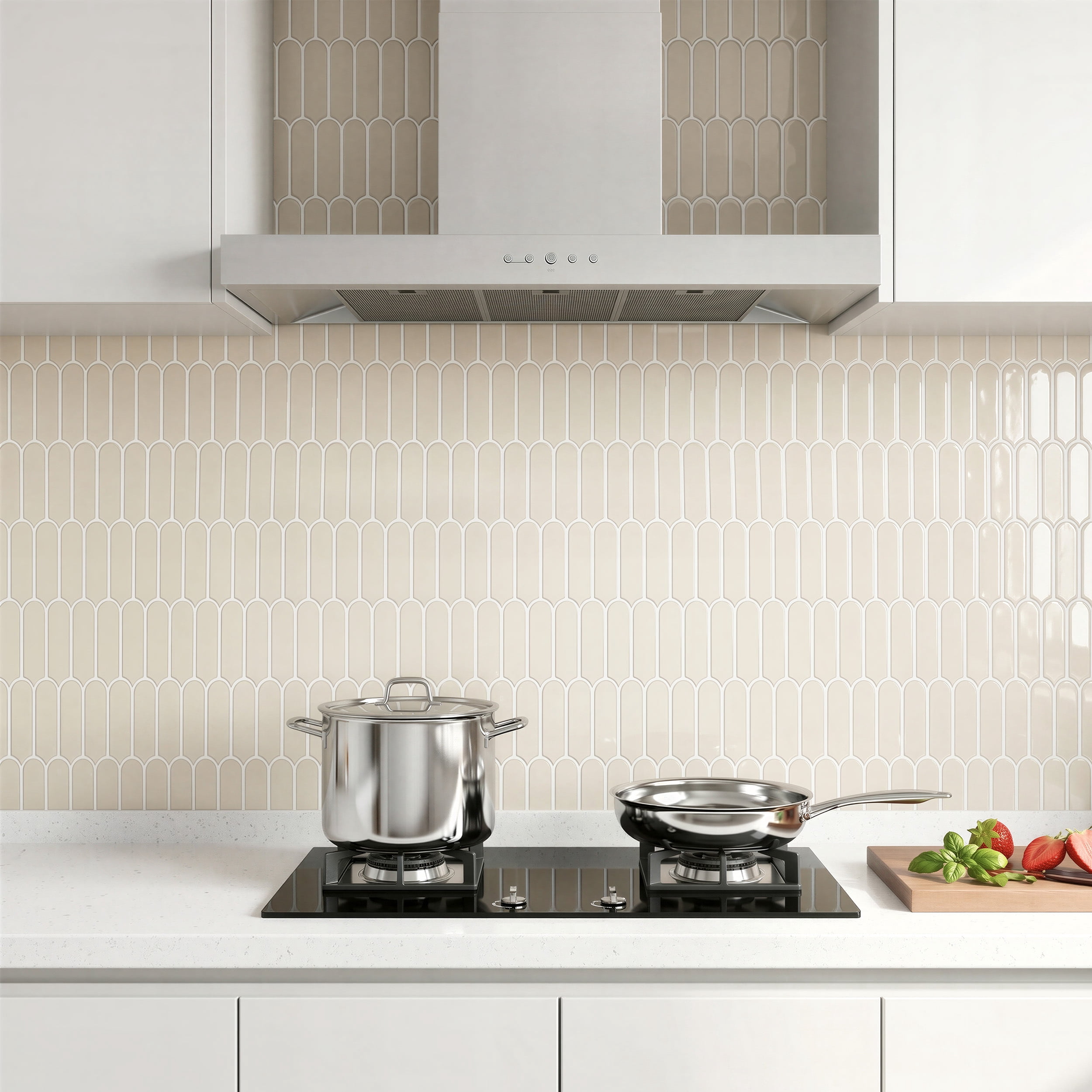 Stick3D 10Pcs 3D Peel and Stick Backsplash 12"x12" Self-Adhesive Wall Tile for Kitchen Bathroom, Beige