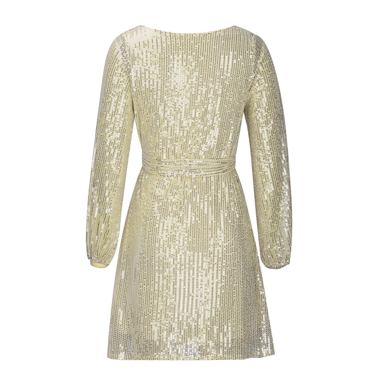 jsaierl Sequin Dress for Women Crewneck Long Sleeve Mini Dress Loose Waist  Lace Up Cocktail Evening Party Prom Dress Club Date Night Sparkly Dress -  Walmart.com