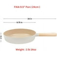 thumbnail image 2 of FIKA Cookware 2-Piece Pan Set with Wood Handle, 9-Inch Pan, 10-Inch Wok Non-Stick Ceramic Coated Skillet, Induction Compatible Kitchenware, Made in Korea, 2 of 8