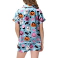 thumbnail image 5 of Girl Boy Halloween Pajamas Pumpkin Shorts Sleeve Button Down Shirt Pants Fall Pjs Nightgown, 5 of 5