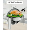 thumbnail image 3 of Bingirl Ensemble de Buffet à Plateau Roulé 6 Qt en Acier Inoxydable - Réchaud Rond pour Traiteur avec Couvercle, Support de Casserole à Eau, Porte-Carburant, 3 of 7