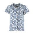 thumbnail image 3 of CTM  Patterned Button Down Short Sleeve Pajama Set (Women), 3 of 5