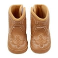 thumbnail image 3 of Ccpelsie Baby Cowboy Boots Western Boots Toddler Cowboy Bootie Soft Sole Non-Slip Crib Shoes for Boys Girls(Brown,18-24 Months), 3 of 8