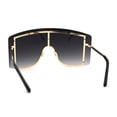 thumbnail image 2 of Oversize Wrap Shield Rimless 80s Funky Sunglasses Gold Smoke, 2 of 4