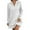 White, variant on BSDJILFG Sweatshirt Dress for Women Cable Knit Blouse Solid Color Long Sleeve Henley Shirt V-Neck Short Hooded Dress Rollbacks