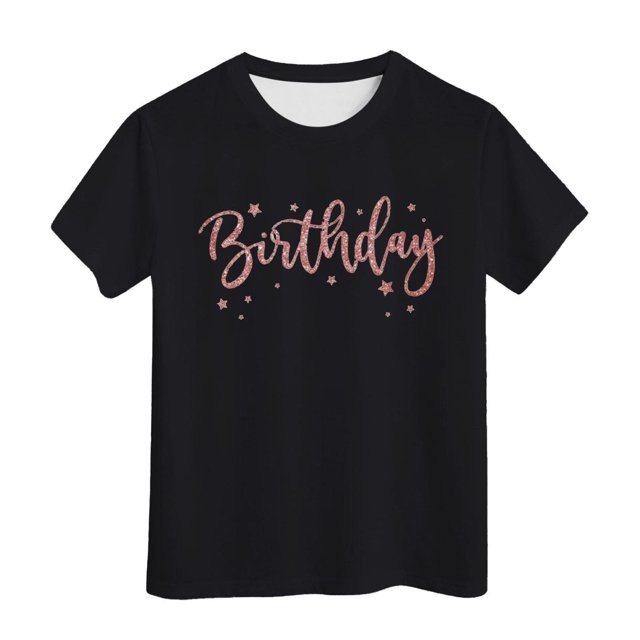 Birthday Girl Short Sleeve Tee Summer Crewneck T Shirt Casual Fit Basic Shirts
