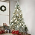 thumbnail image 2 of ModFusion 7.5ft Pre-Lit Flocked Natural Drooping Pampas Christmas Tree with 40 Feathers, Holiday Decoration with 558 PE Branch Tips and 600 Lights, for Home, Office, and Party Decor, 2 of 9