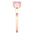 thumbnail image 3 of 0.8 ct Emerald Cut Simulated Pink Diamond Three-Stone Engagement Ring for Women in 18K Rose Gold, 3 of 5
