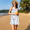 thumbnail image 3 of Fotbe Dinosaur Vestido de Verano sin Mangas para Mujer – Vestido Midi Línea A, Estilo Camiseta Floral, Vestido Playero Casual y Fluido, 3 of 7