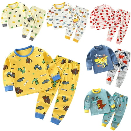

YTDSCS Baby Kids Boys Girls Thermal Underwear Outfit Long Johns Delicate Cotton Round Collar Lovely Many Occasions for M-7Y