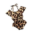 thumbnail image 2 of Wsevypo Baby Girls Leopard Printed Off Shoulder Ruffled Romper Swimwear, 2 of 6