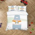 thumbnail image 1 of 3D Dibujos animados dibujados a mano suéter Azul Oso Animal Funda de edredón Set Ropa de cama Set, 1 of 3