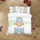 thumbnail image 1 of 3D Dibujos animados dibujados a mano suéter Azul Oso Animal Funda de edredón Set Ropa de cama Set, 1 of 3