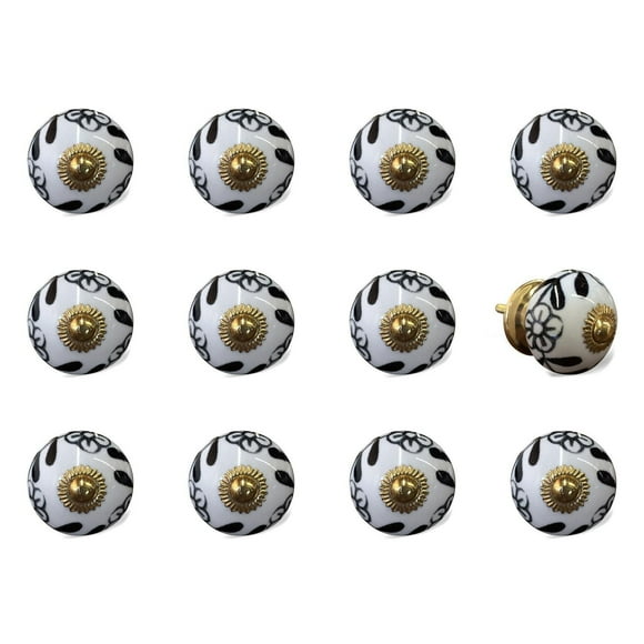 KNOB-IT VINTAGE HANDPAINTED CERAMIC KNOBS (12-Pack) K000007