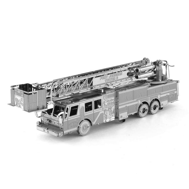 Ensemble 4 camions de Pompiers en miniature métal 