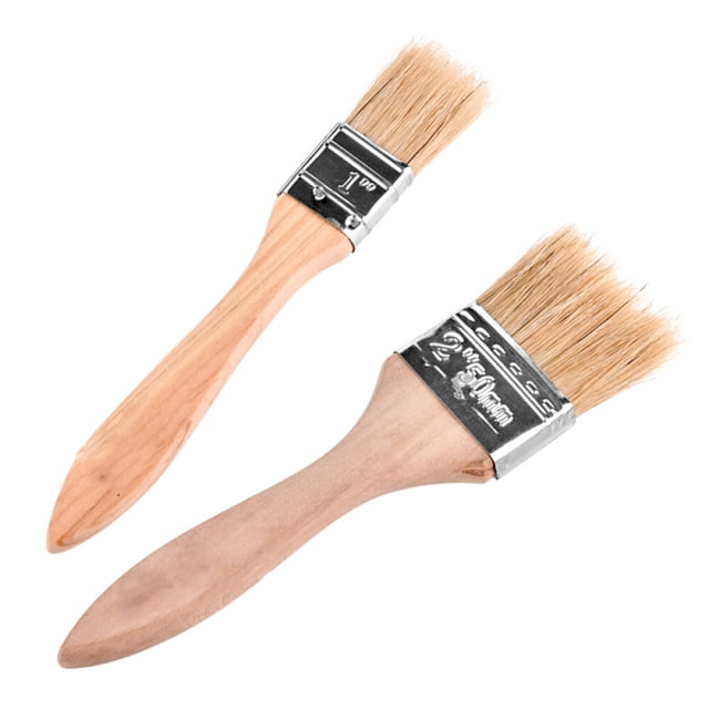 Cepillos de Pastelería Naturales 2pcs Mango de Madera Dura Cepillo de Barbacoa Resistente Al Calor Sunnimix Cepillos De Pastelería Cerdas Naturales