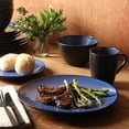 thumbnail image 5 of &nbsp;Round Reactive Glaze Stoneware Dinnerware Set, Service for 4 (16pc), Blue, Soho Round., 5 of 5