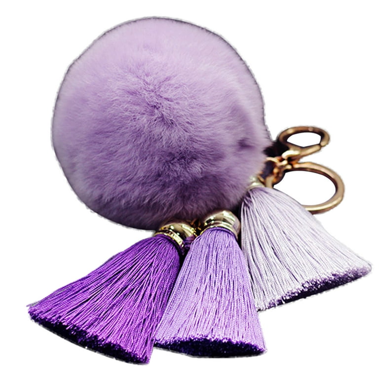 Key Ring Tassel Ball Keychain PomPom Soft Car Women Pendant Decorative  Hanging