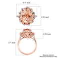 thumbnail image 6 of LUXORO AAA Morganite White Diamond Oval 10K Rose Gold Flower Ring for Women Jewelry Size 6 Ct 3.66 G-H Color I3 Clarity Birthday Christmas Gifts, 6 of 8
