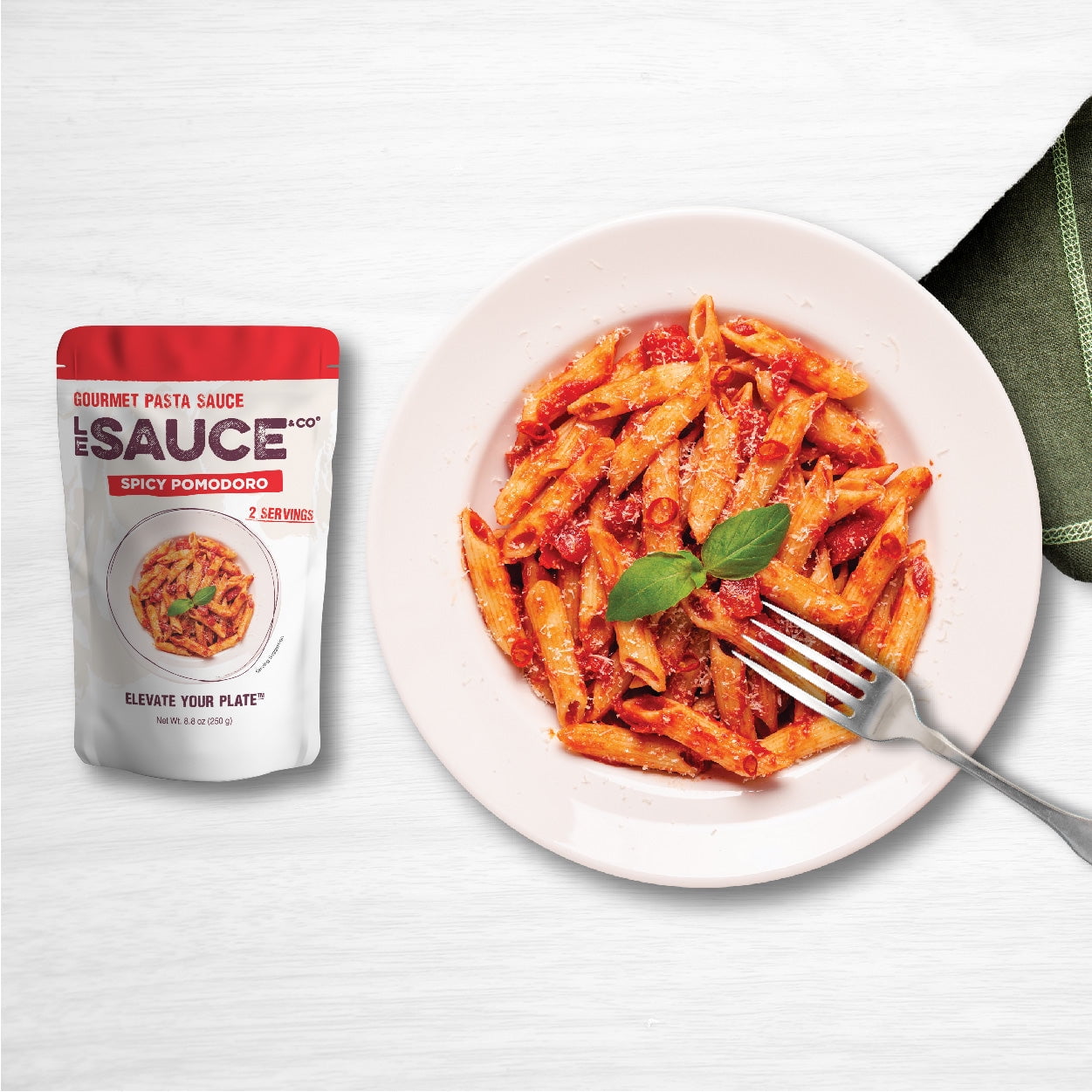 Le Sauce & Co. Spicy Pomodoro Gourmet Pasta Sauce, 8.8 oz, 2 Serving Pouch