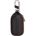 thumbnail image 1 of (Marrón) Estuche para llaves de coche, estuche para llaves portátil, gancho y cremallera de metal, estuche para llaves de coche, 1 of 5