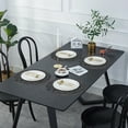 thumbnail image 7 of 15 in Round Woven Vinyl Placemats Set of 4, Modern Non-Slip Insulation Placemat Washable Table Mats for Dining Table, Braided Cotton Place Mats for Kitchen Dining Table Holiday Party – Black, 7 of 7