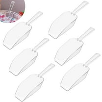 HXRH 6 Pcs Mini Clear Kitchen Scoops,4.3 inch Plastic Ice Scoop,Multi Purpose Popcorn Scoop,Small Ice Cube Shovel,Simple Scoops Set,for Shoveling Grains Candy Ice Cream Bath Salt