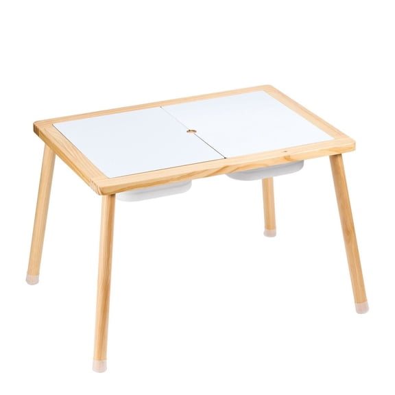 Sensory Table for Toddlers, Kids Activity Table with Storage Bins, Double-Sided, Wooden Sand & Water Table for Play, Drawing, Studying – Indoor/Outdoor