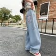 thumbnail image 6 of XXWXYD Teen Girls Baggy Jeans Wide Leg Denim Pants 2026 Cute Cartoon Embroidery Patchwork Jeans Y2𝖪 Vintage Wash Trendy Prepp𝗒 Pants Girls Loose Fit Palazz𝗈 Pants, 6 of 8