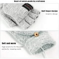 thumbnail image 6 of Awdenio Women's Cold Weather Gloves, Laptop Women Men USB Heated Mitten Full&Half Finger Winter Warm Knit Hand Gloves, 6 of 7