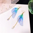 thumbnail image 1 of Versión coreana de pendientes hechos a mano de temperamento literario retro, pendientes de perlas, alas de mariposa de tul, pendientes de gancho para la oreja con alas de mariposa, 1 of 6
