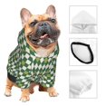 thumbnail image 3 of Fotbe Light Green Squares Sudadera con Estampado para Perros Pequeños – Suéter con Capucha para Mascotas, Tela Suave de Forro Polar con Bolsillo-Small, 3 of 7