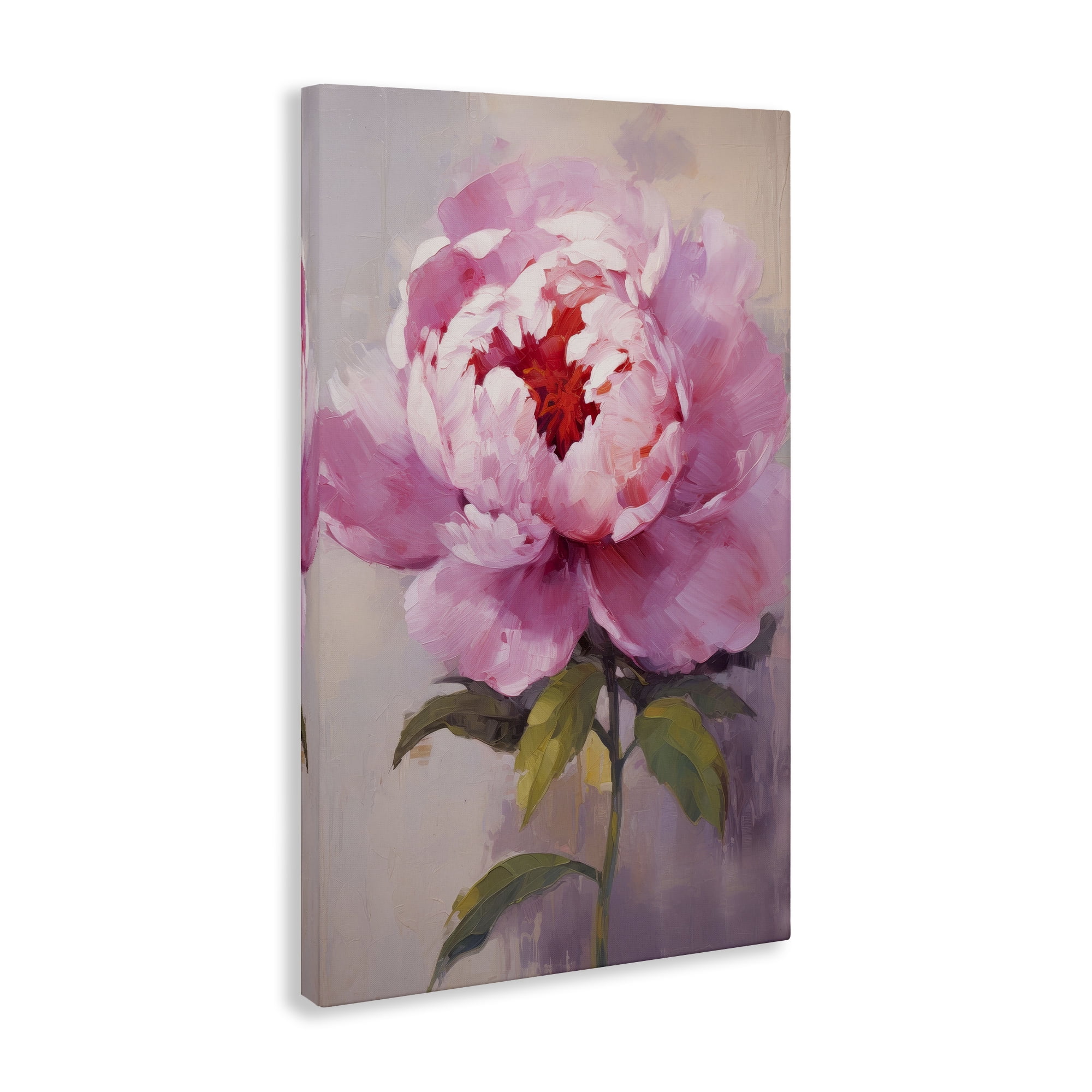 Stupell Industries Blush Pink Peony Botanical & Floral Painting Gallery Wrapped Canvas Art Print Wall Art, 20 x 30