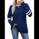 thumbnail image 1 of Camisas de Larga para Mujer, Blusas Casuales con Bloques de Color, Conjuntos de Otoño, Camisetas Básicas, Ropa de Moda Azul Marino M, 1 of 6