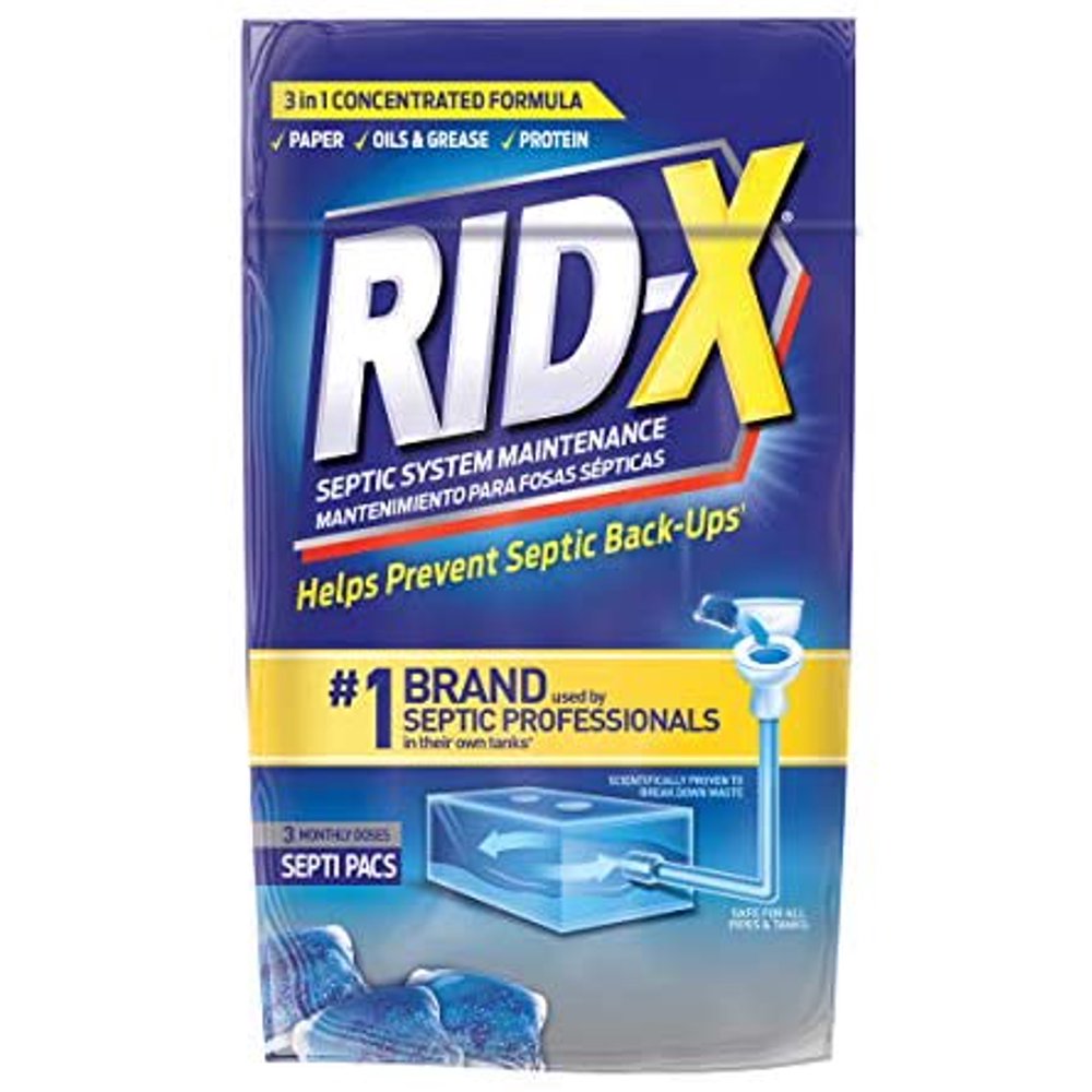 RidX Septic Tank Treatment Enzymes, 3 Month Supply SeptiPacs, 3.2oz