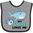 thumbnail image 3 of Inktastic My Uncle Loves Me with Cute Sharks Boys or Girls Baby Bib, 3 of 4