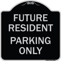 SignMission Designer Series Sign - Reserved Parking Sign Future Resident Parking Only | Black & Silver 18" X 18" Heavy-Gauge Aluminum Architectural Sign | Made in the USA