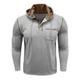 thumbnail image 3 of BLCHUNen Long Sleeve Tops for Men Hooded Drawstring Pullover Button Casual Fall Workout Sports Sweatshirts with Pocket, 3 of 7