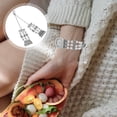 thumbnail image 4 of Watch Pearl Chain Decorative Watch Bracelet Pearl Watch Band Chain Style Watchband Compatible for Fitbit Versa3/Sense, 4 of 8