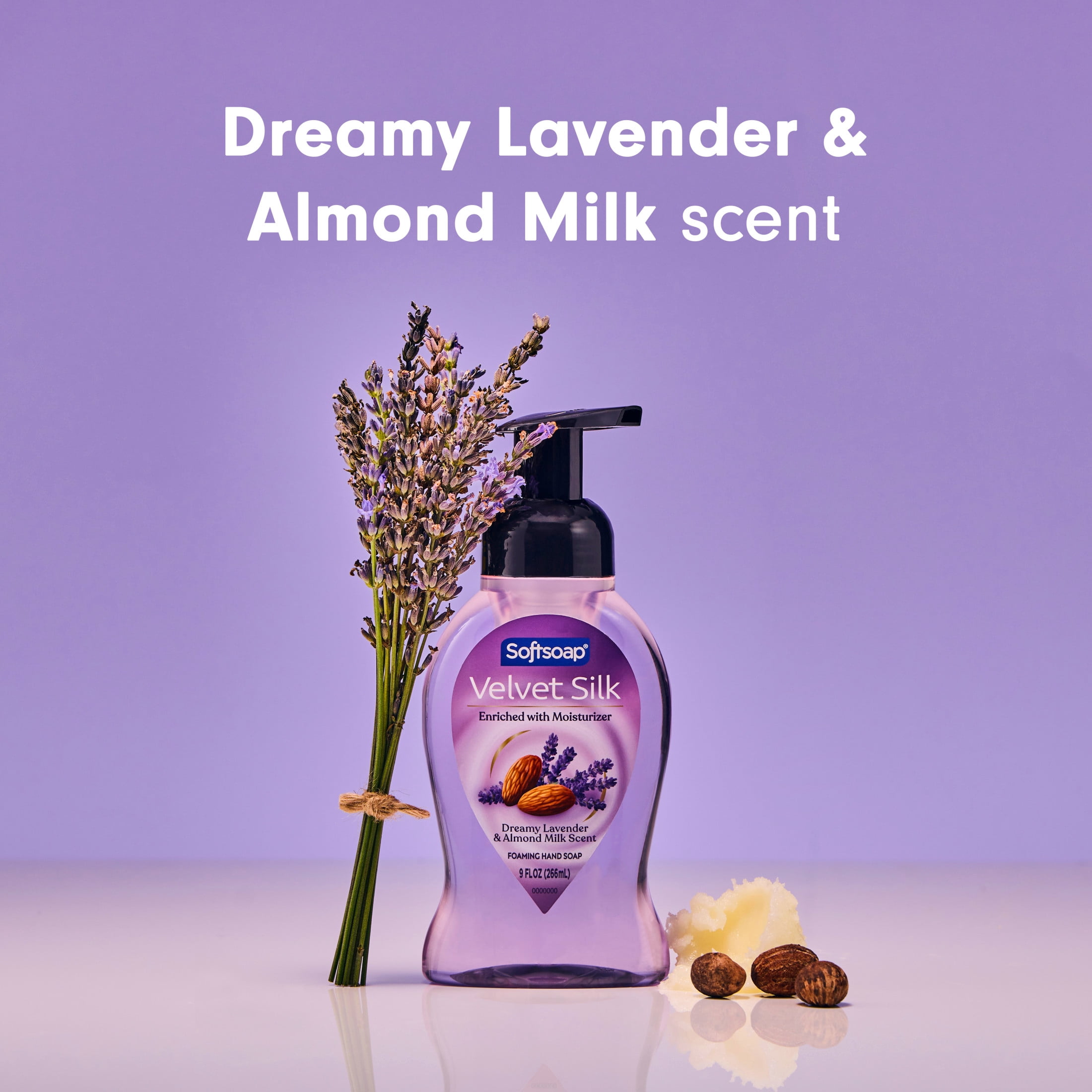 Softsoap Velvet Silk Foaming Liquid Hand Soap, Dreamy Lavender & Almond Milk Scent, 9 fl oz