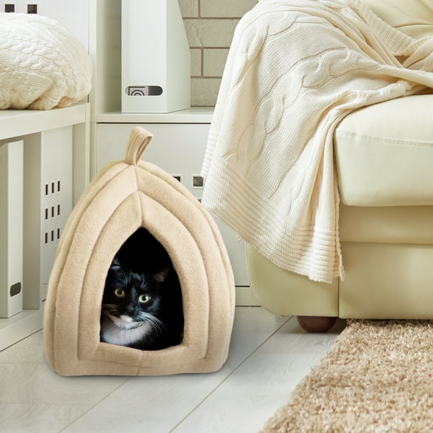 Petmaker 80PET6002 Cat Pet Bed Igloo Soft Indoor Enclosed Covered Tent