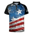 thumbnail image 2 of TOWED22 Polo Shirts for Men Male Summer American Flag Printed T-Shirt Turn Collar Short Sleeve Tops(Navy,XXL), 2 of 3
