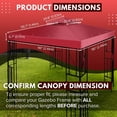 thumbnail image 4 of Gazebo Cover Replacement Canopy Top 12x12 Ft (3.6m x 3.6m) - Double Tier Top Canopy Cover Replacement with UV30+, Dirt, Water Resistant for Outdoor, Sunshade, Garden, Patio, Pavilion (Red), 4 of 7