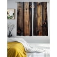 thumbnail image 4 of Sheer Curtains 72 Inches Long, Black Brown Board Light Filtering Window Curtains for Living Room/Bedroom, Vintage Chic Shabby Wooden Grain Rod Pocket Voile Sheer Curtain Drapes, 52"W x 72"L, 2 Panels, 4 of 8