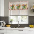 thumbnail image 4 of 2 Pack Valances for Window, Spring Easter Short Curtains for Kitchen Bedroom Living Room, Colorful Tulip Floral Eggs Pink Plaid Rustic Rod Pocket Small Window Treatment Valance Drapes 42 x 12 Inch, 4 of 8
