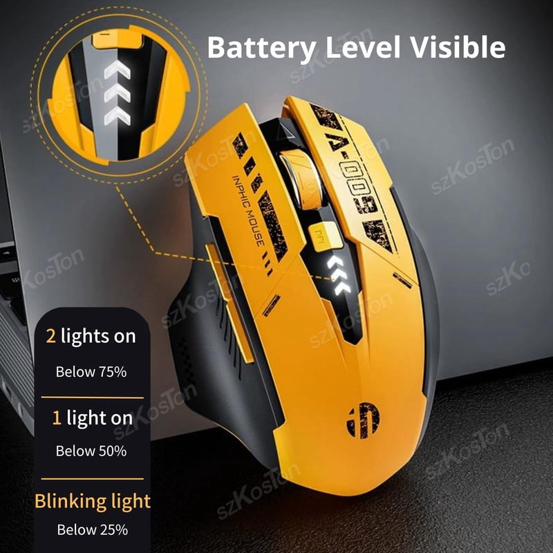 2.4G Wireless Bluetooth Silent Mouse Five-level DPI Adjustable Three-mode Mouse Suitable for Pc Gamer Office Computer Laptop
