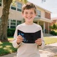 thumbnail image 7 of Uourmeti Kids Trifold Wallet Glowing Blue Butterfly Print Foldable Children's Wallet for Sports, Elastic Polyester Lightweight Trifold Card Wallet, 7 of 7