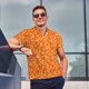 thumbnail image 4 of Fotbe Orange Glitter Camiseta Polo de Golf para Hombre con Estampado – Camisa Deportiva Transpirable con Cuello Abotonado-X-Large, 4 of 6