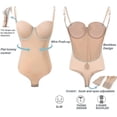 thumbnail image 3 of Backless Body Shaper For Women Push Up Bra Low Back Thong Bodysuit, 3 of 5